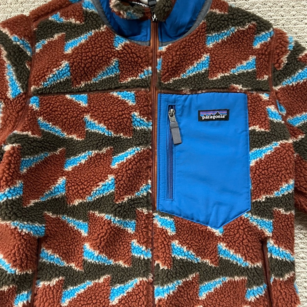 Patagonia Vintage Multicolor Fleece with Blue Accent